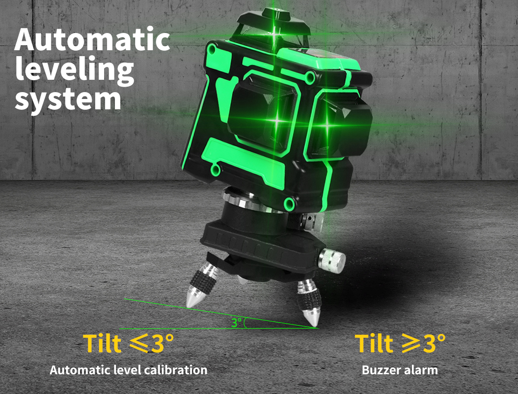 Laser Level Green Self Leveling Tripod 12 Line 360° Rotary Cross Measure Tool - Picture 41 of 83