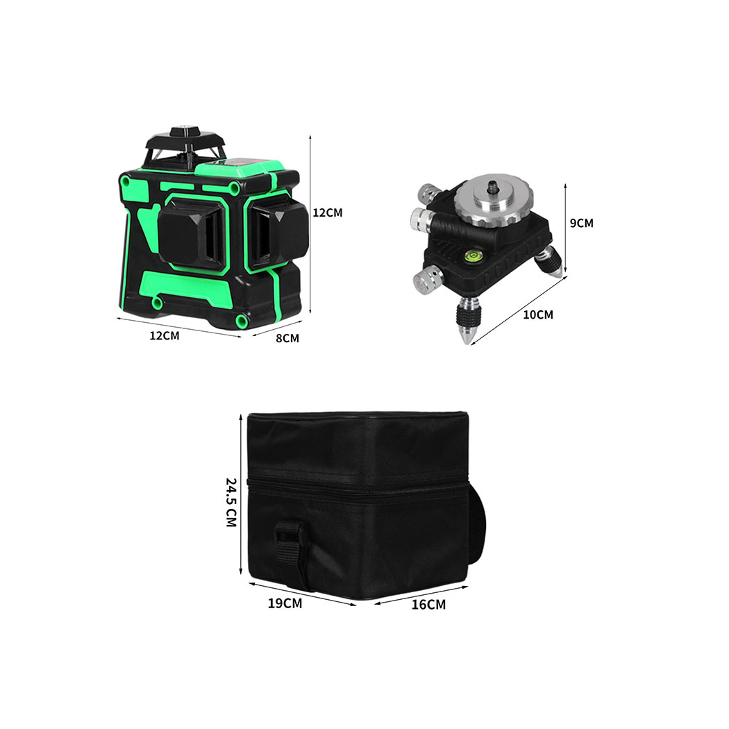 Laser Level Green Self Leveling Tripod 12 Line 360° Rotary Cross Measure Tool - Picture 13 of 83