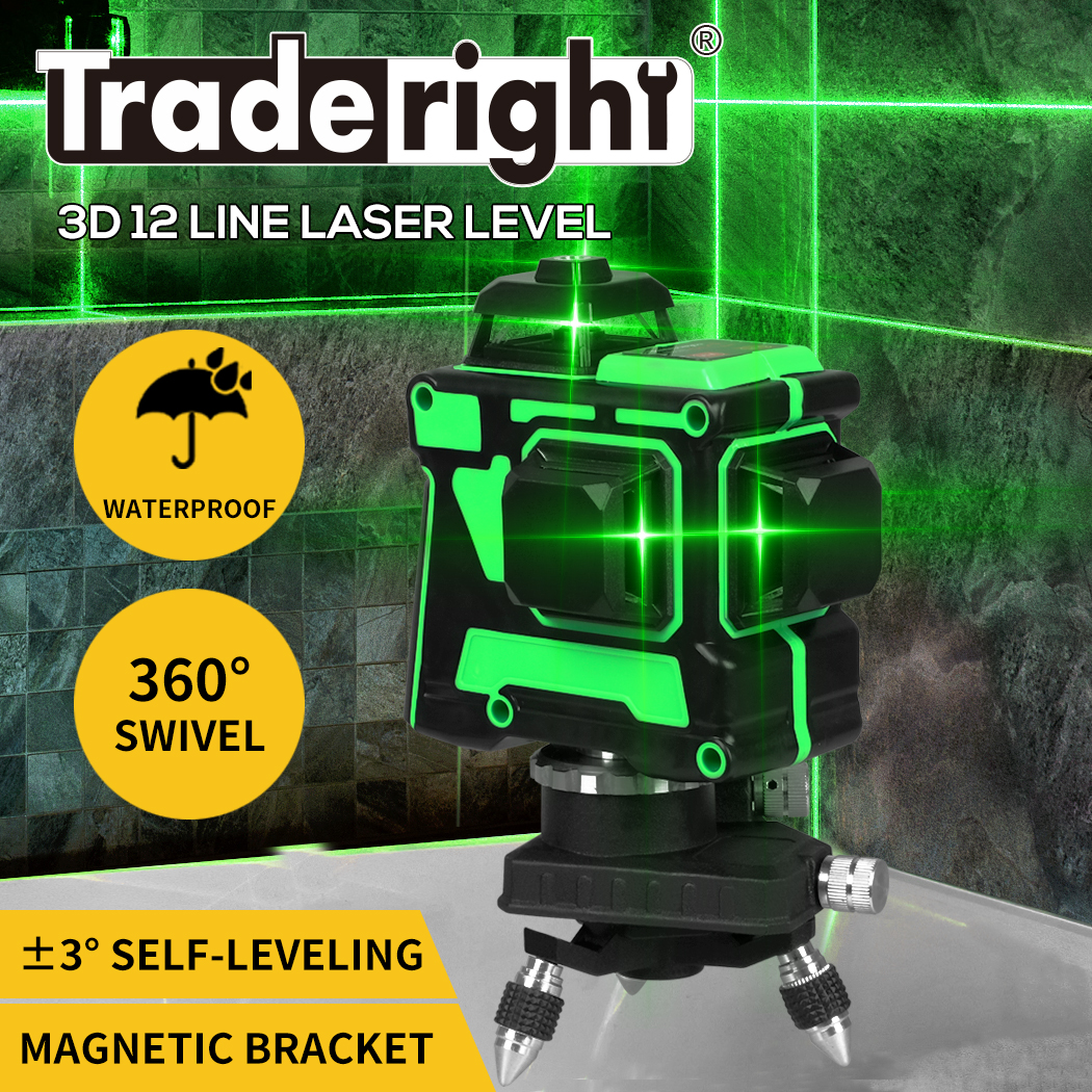 Laser Level Green Self Leveling Tripod 12 Line 360° Rotary Cross Measure Tool - Picture 14 of 83