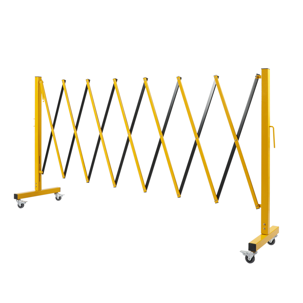 TopSellers-Expandable Barrier Yellow 11FT - Mobile Safety Guardrail for Construction Traffic