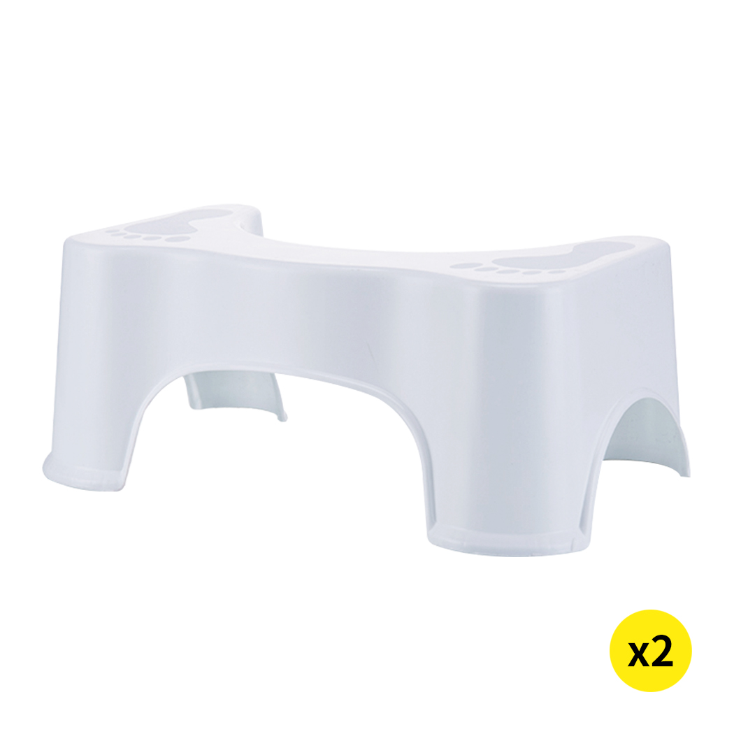 TopSellers-Toilet Step Stool - White Plastic 42cm for Easy Bowel Relief