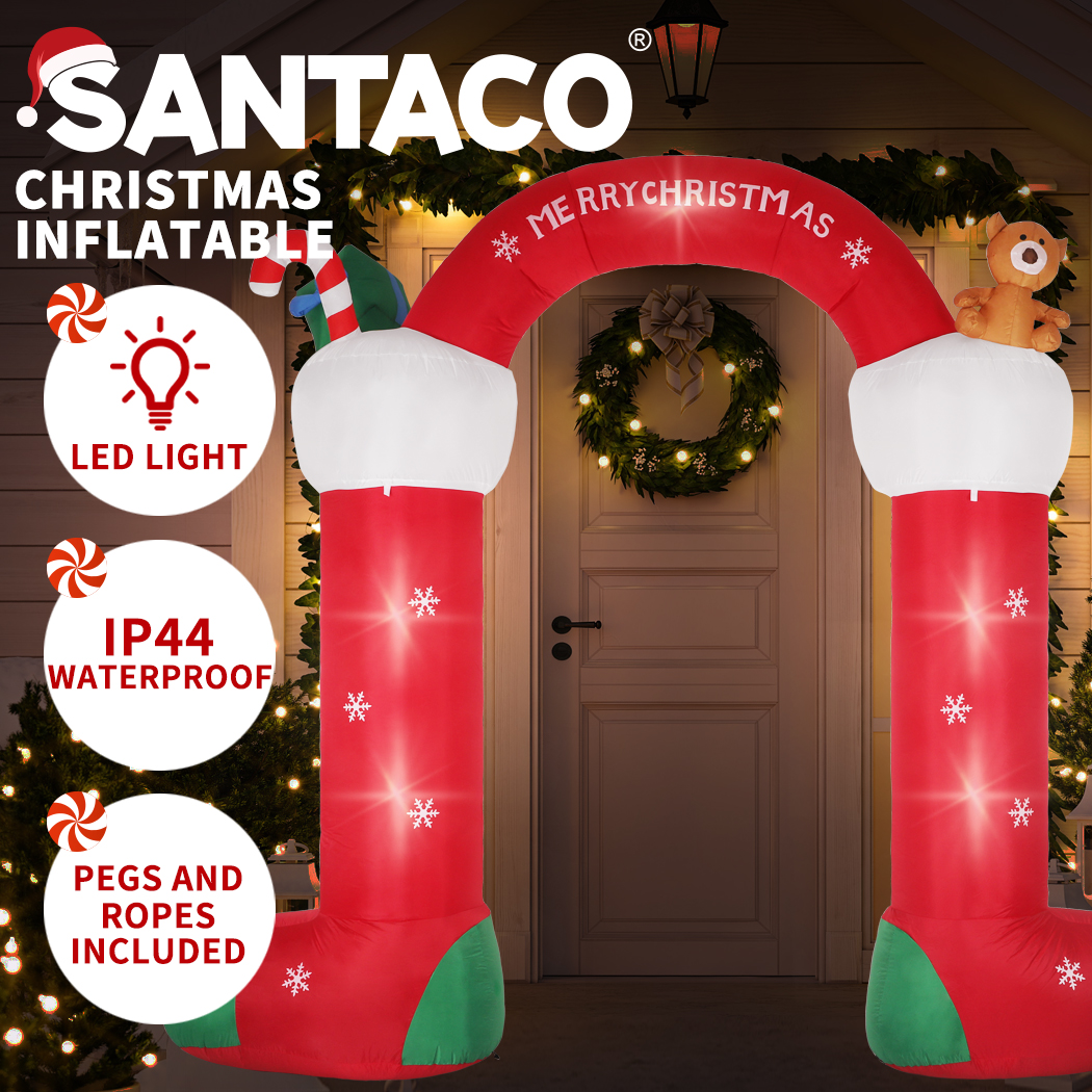 Santaco Christmas Inflatables Xmas Decorations Outdoor Santa Tree Snowman Lights - Picture 80 of 121