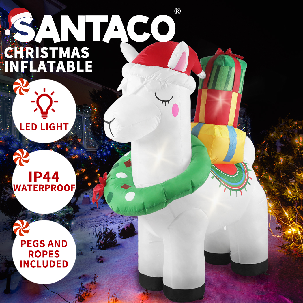 Santaco Christmas Inflatables Xmas Decorations Outdoor Santa Tree Snowman Lights - Picture 25 of 121
