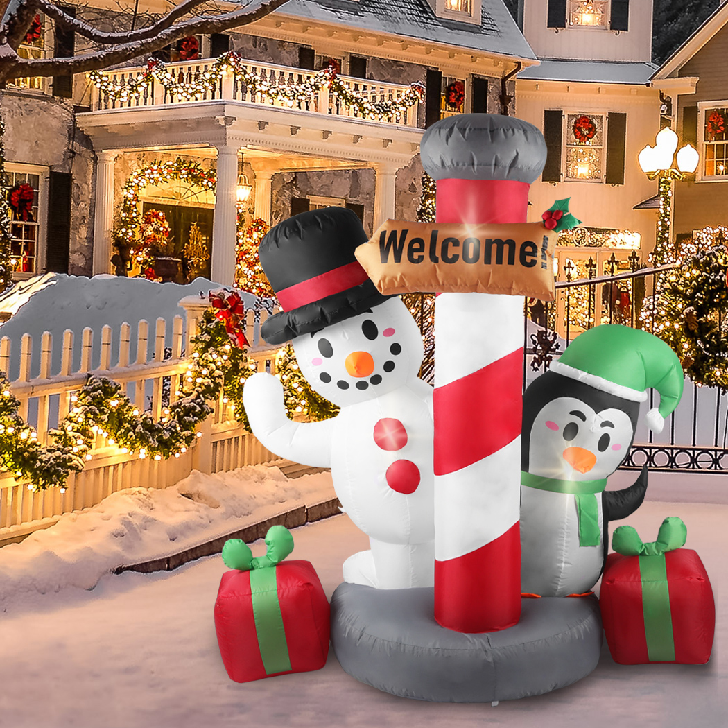 Santaco Christmas Inflatables Xmas Decorations Outdoor Santa Tree Snowman Lights - Picture 34 of 121