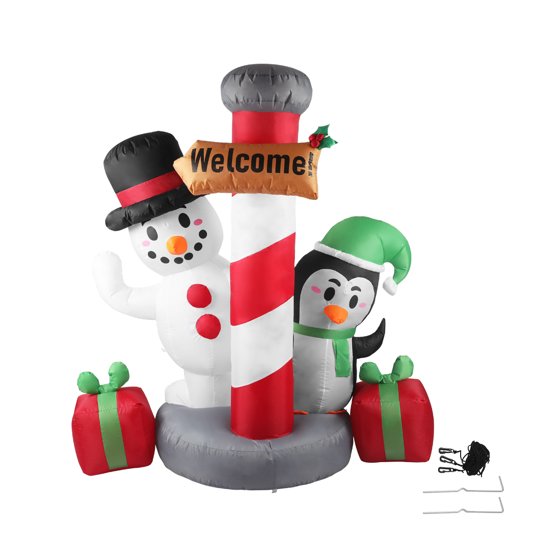 Santaco Christmas Inflatables Xmas Decorations Outdoor Santa Tree Snowman Lights - Picture 42 of 112