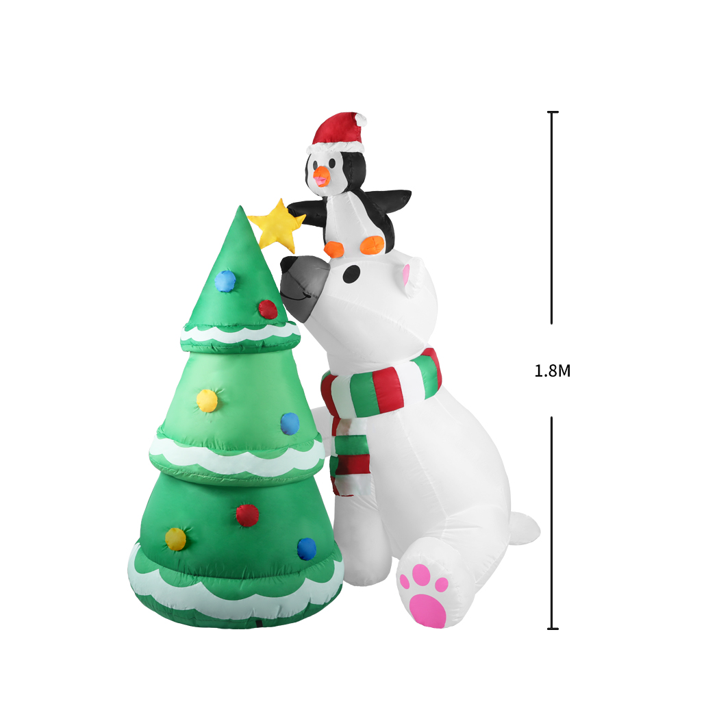 Santaco Christmas Inflatables Xmas Decorations Outdoor Santa Tree Snowman Lights - Picture 46 of 121