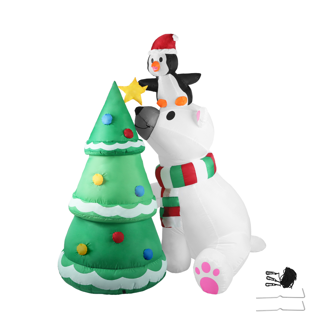 Santaco Christmas Inflatables Xmas Decorations Outdoor Santa Tree Snowman Lights - Picture 52 of 112