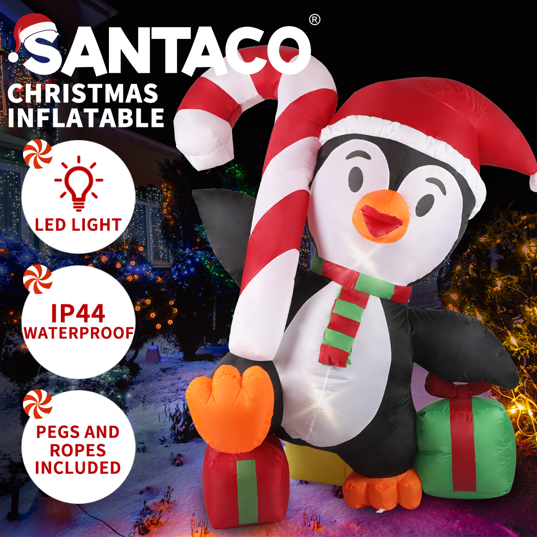 Santaco Christmas Inflatables Xmas Decorations Outdoor Santa Tree Snowman Lights - Picture 113 of 121