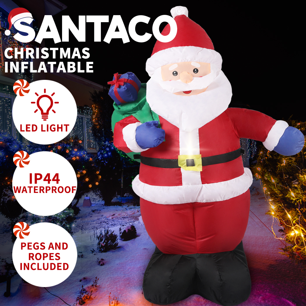 Santaco Christmas Inflatables Xmas Decorations Outdoor Santa Tree Snowman Lights - Picture 58 of 121