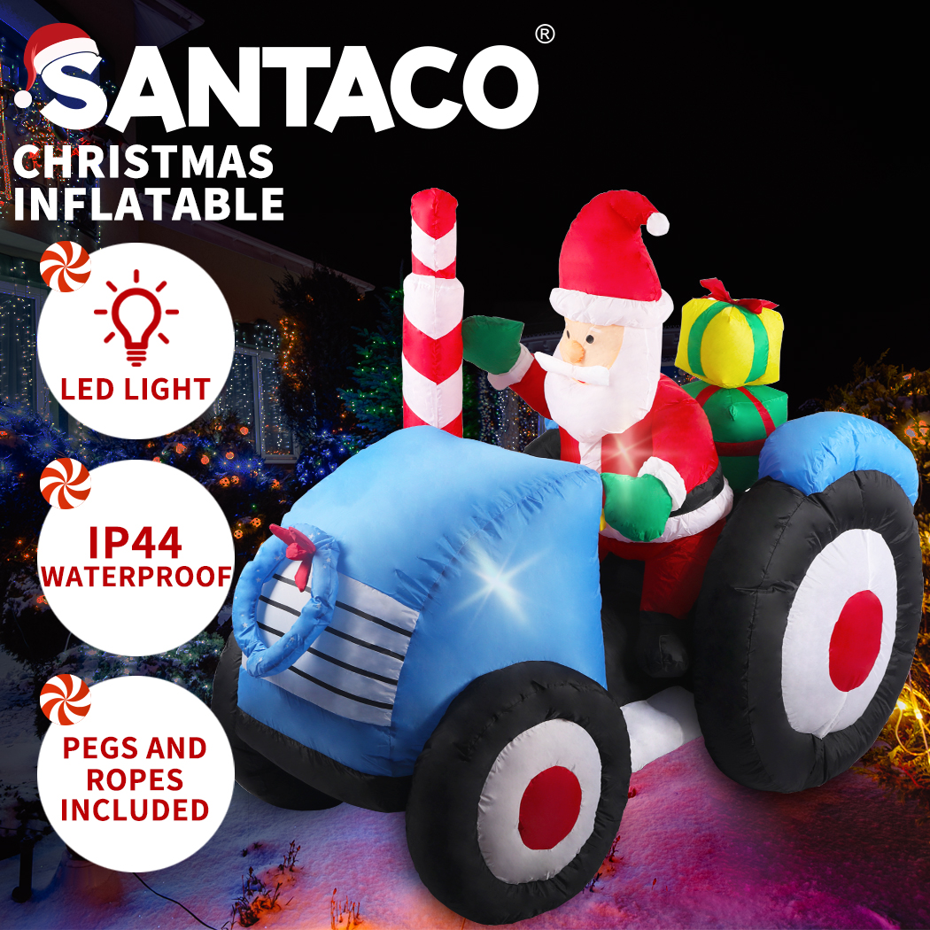 Santaco Christmas Inflatables Xmas Decorations Outdoor Santa Tree Snowman Lights - Picture 91 of 121
