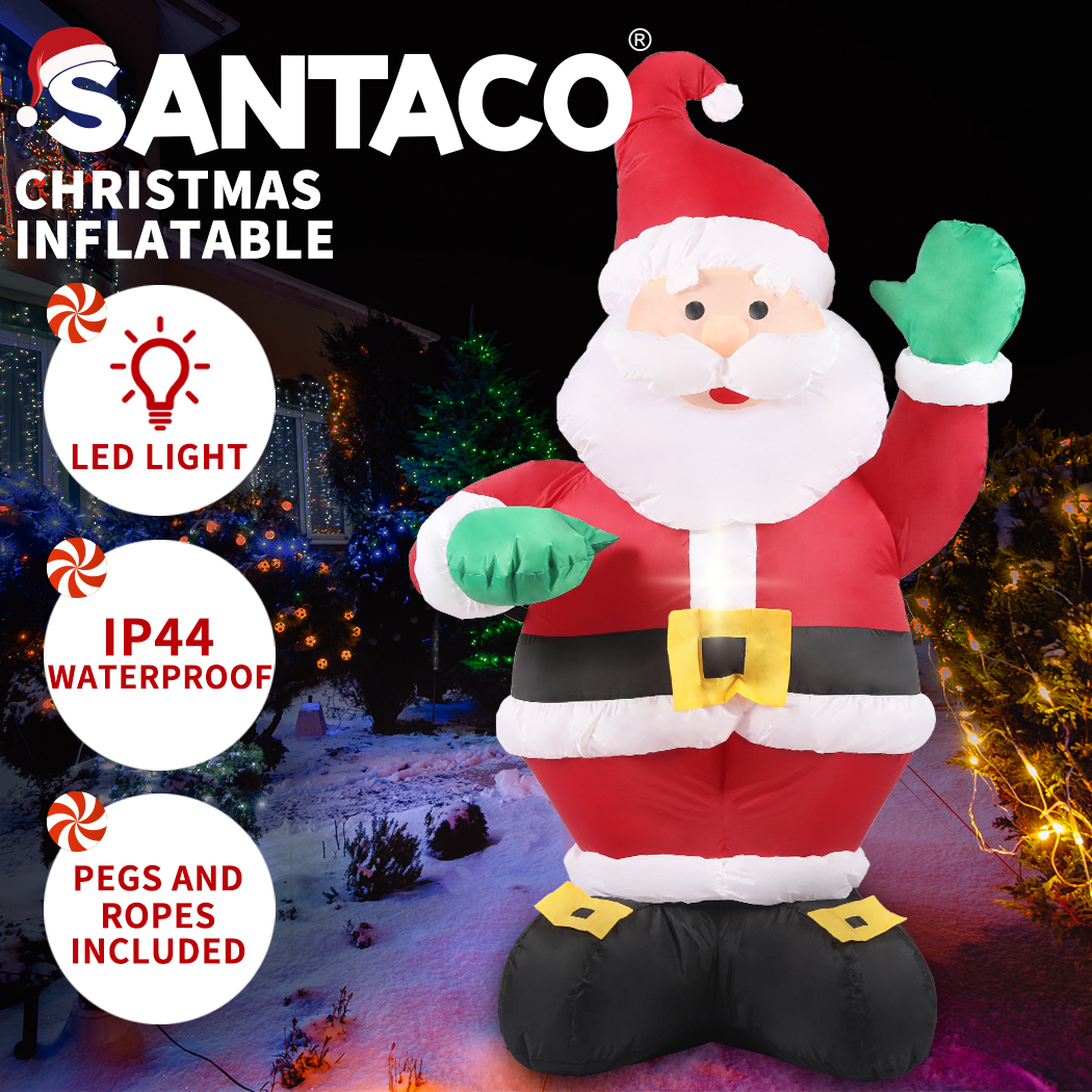 Santaco Christmas Inflatables Xmas Decorations Outdoor Santa Tree Snowman Lights - Picture 102 of 121