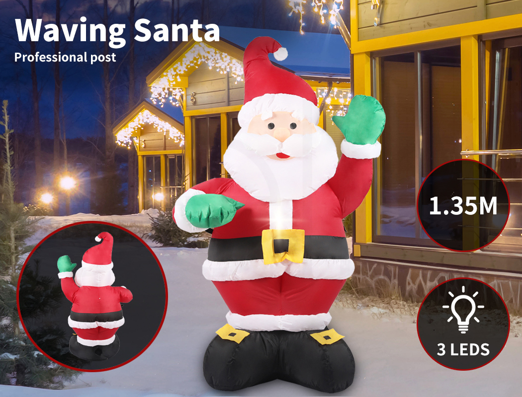 Santaco Christmas Inflatables Xmas Decorations Outdoor Santa Tree Snowman Lights - Picture 104 of 121