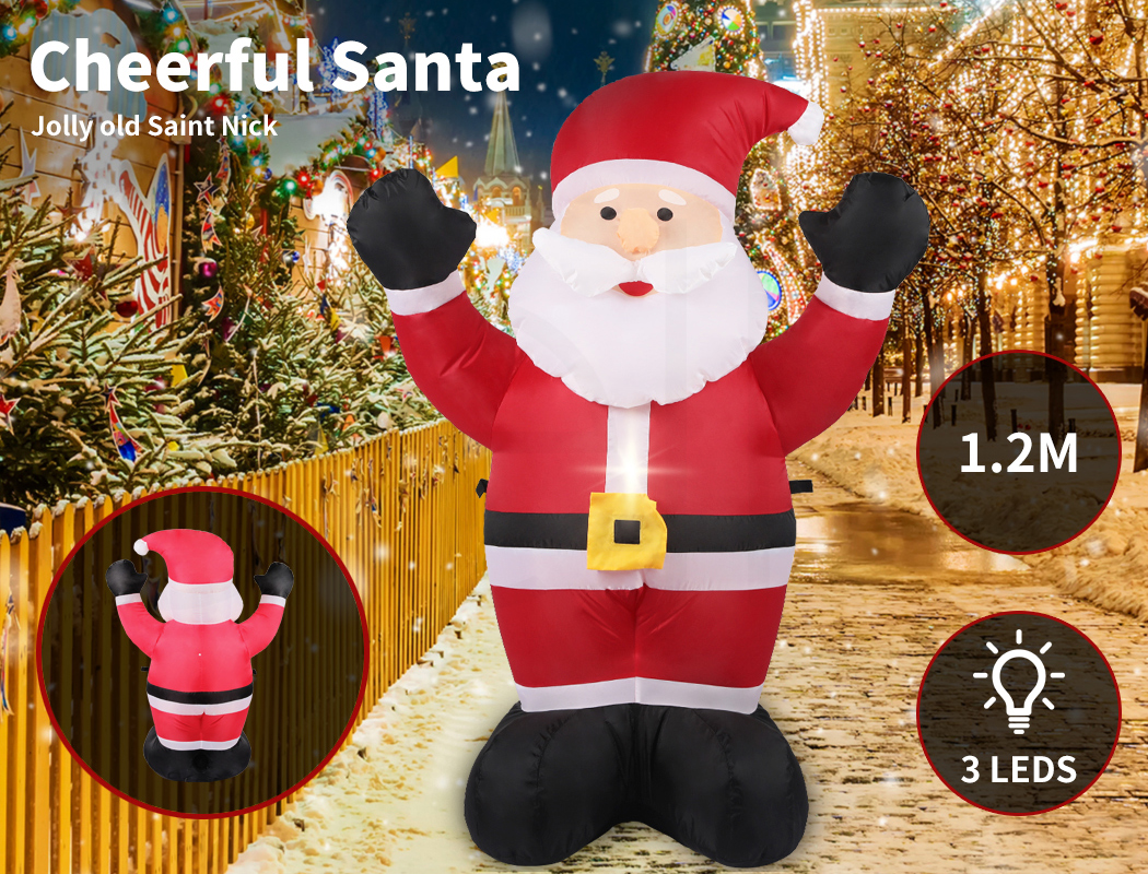Santaco Christmas Inflatables Xmas Decorations Outdoor Santa Tree Snowman Lights - Picture 16 of 121