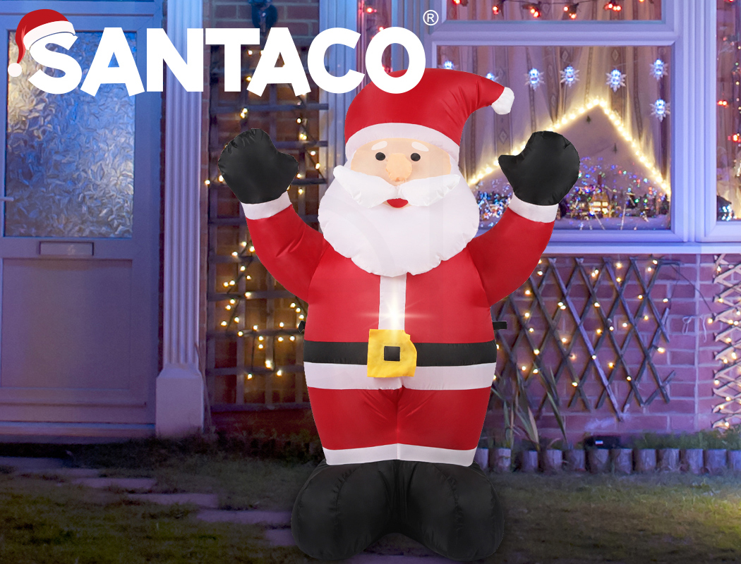 Santaco Christmas Inflatables Xmas Decorations Outdoor Santa Tree Snowman Lights - Picture 22 of 121