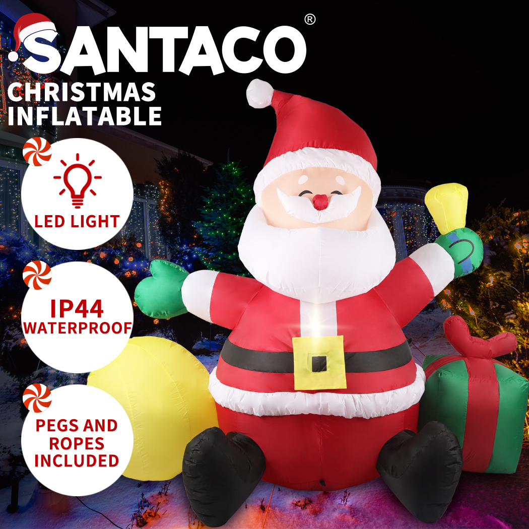 Santaco Christmas Inflatables Xmas Decorations Outdoor Santa Tree Snowman Lights - Picture 69 of 121
