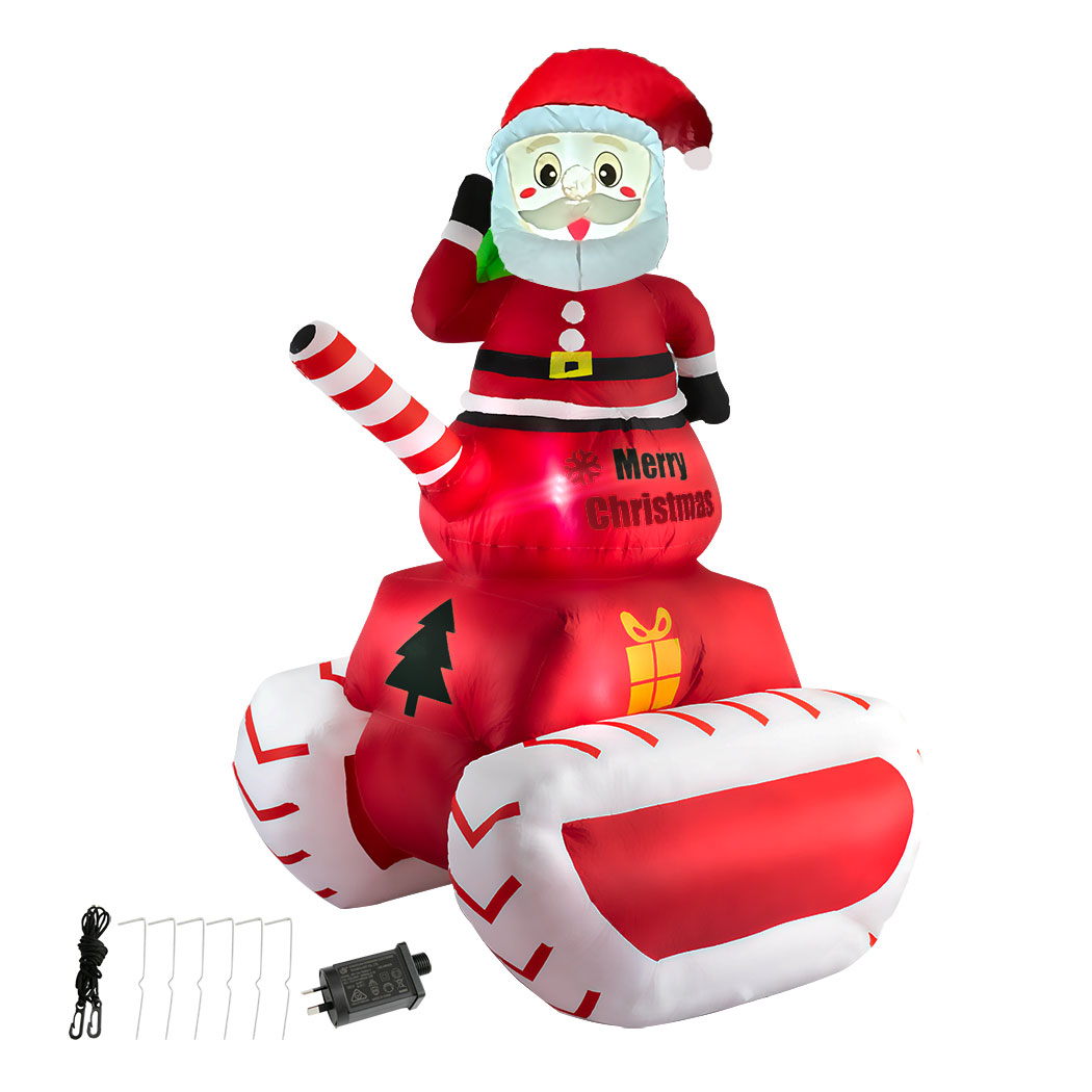 TopSellers-Christmas Inflatable Santa Claus 1.8m - Festive Outdoor LED Decor