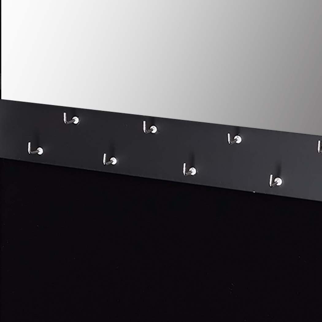 Levede Wall Mounted Mirrored Jewellery Dressing Cabinet in Black Colour