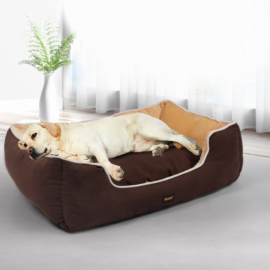 PaWz Pet Bed Mattress Dog Cat Pad Mat Puppy Cushion Soft Warm Washable 2XL Brown