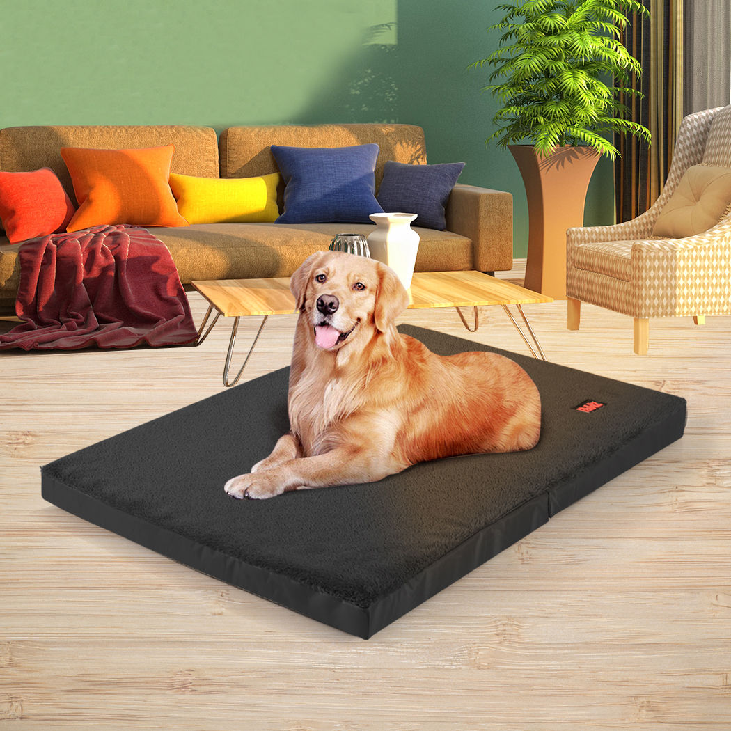 Pawz Pet Dog Calming Bed Memory Foam Mat Orthopedic Foldable Washable Black - Picture 24 of 59