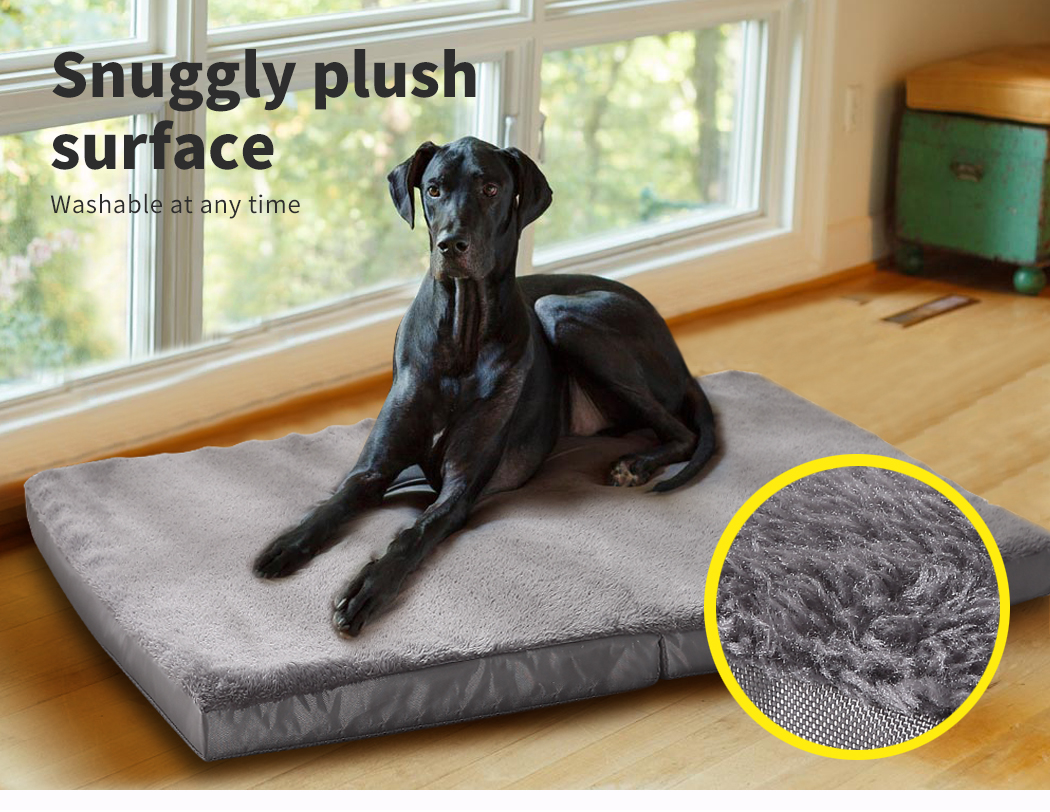 Pawz Pet Dog Calming Bed Memory Foam Foldable Mattress Orthopedic Washable Grey - Picture 22 of 56