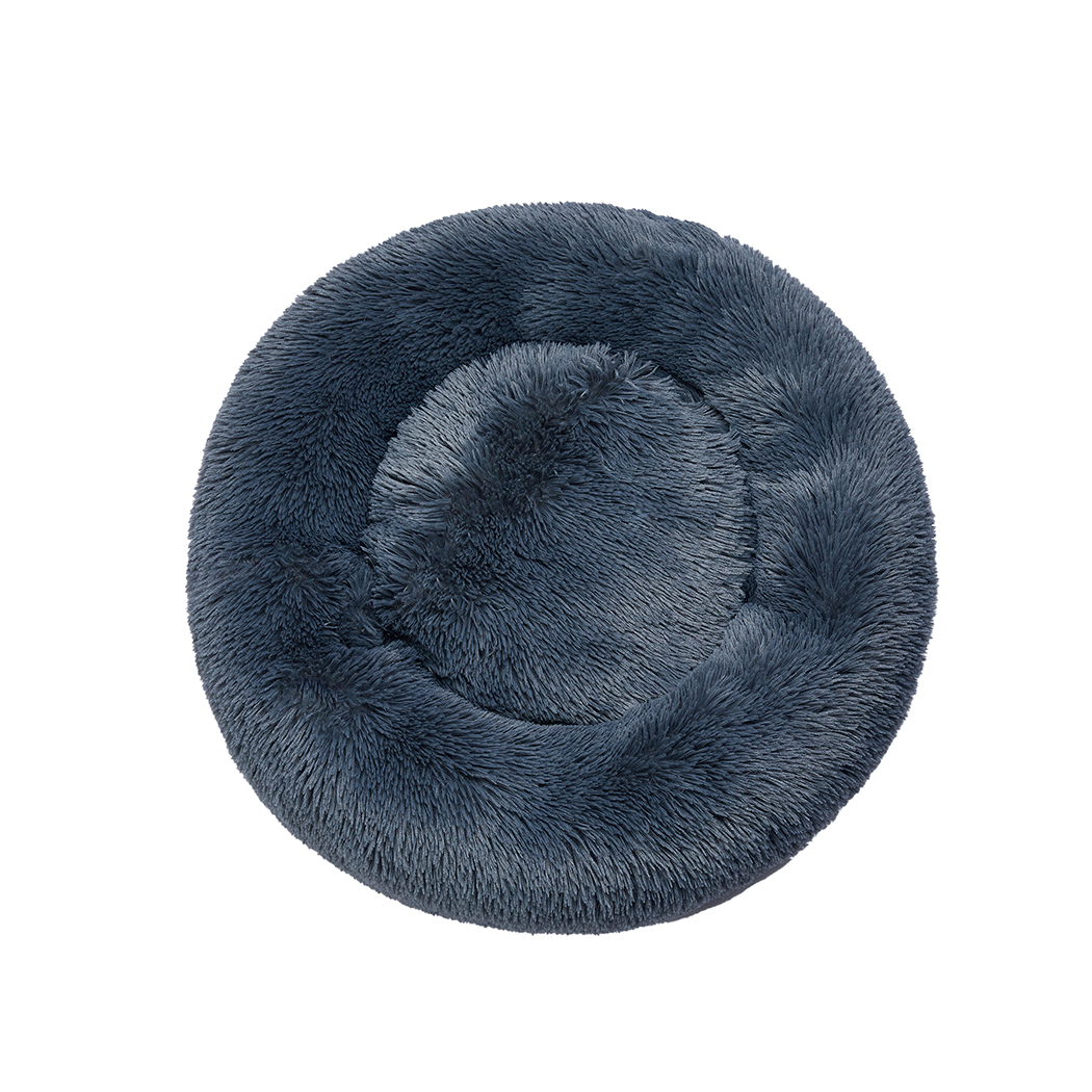 TopSellers-Pet Bed Donut Nest - Calming Dark Grey XXXL Soft Cozy Comfort