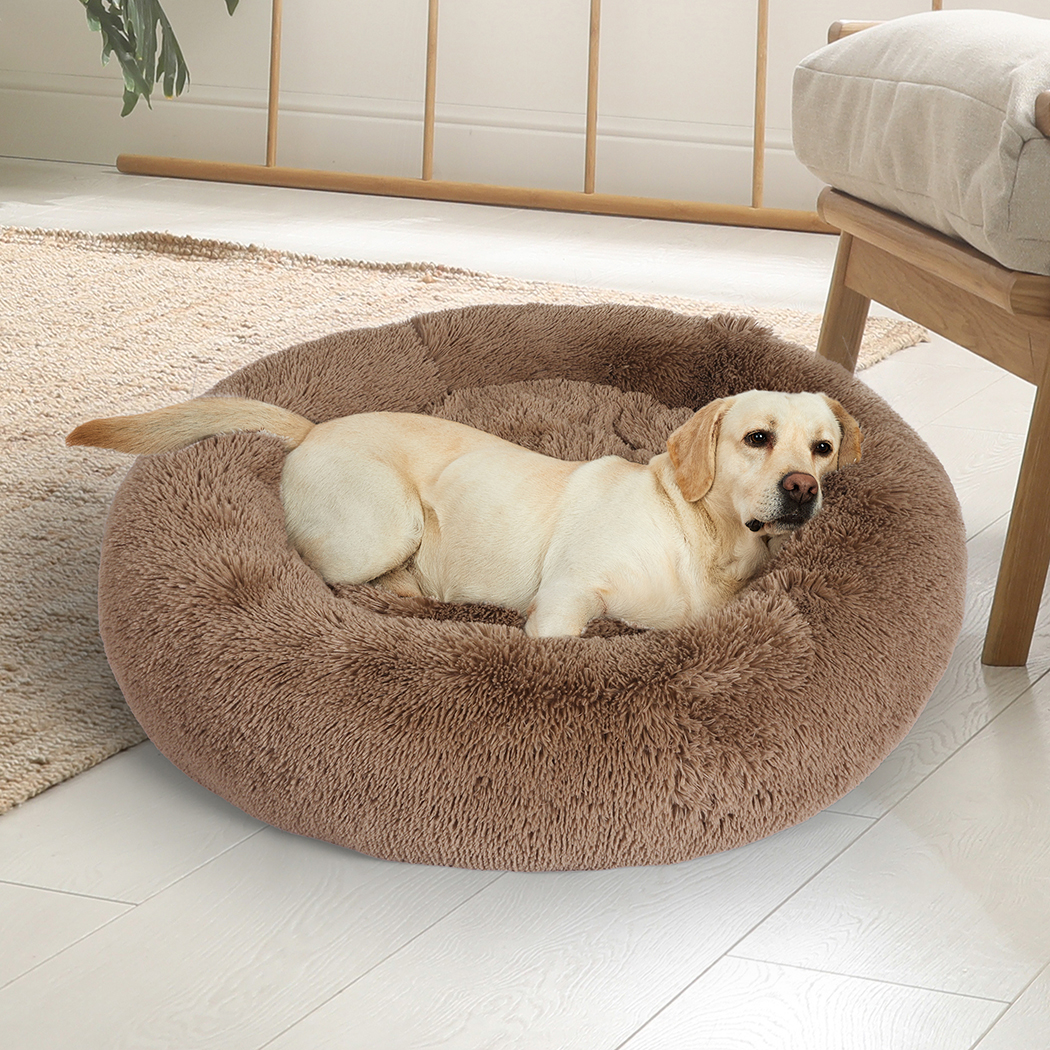Pawz Dog Calming Bed Warm Soft Plush Round Comfy Sleeping Kennel Cave Washable - Picture 13 of 56