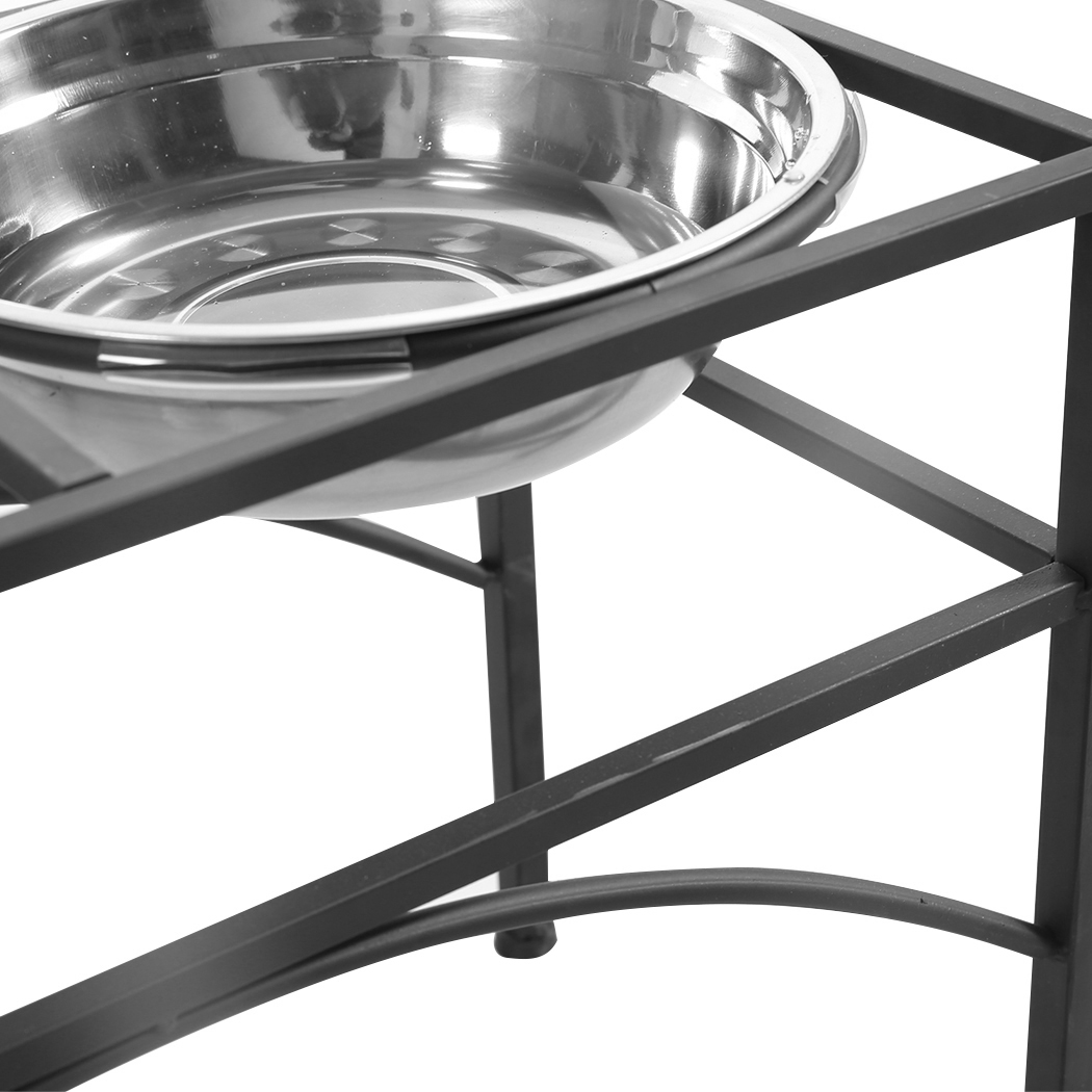 PaWz Dual Elevated Pet Dog Puppy Feeder Bowls Stainless Steel Food Water Stand