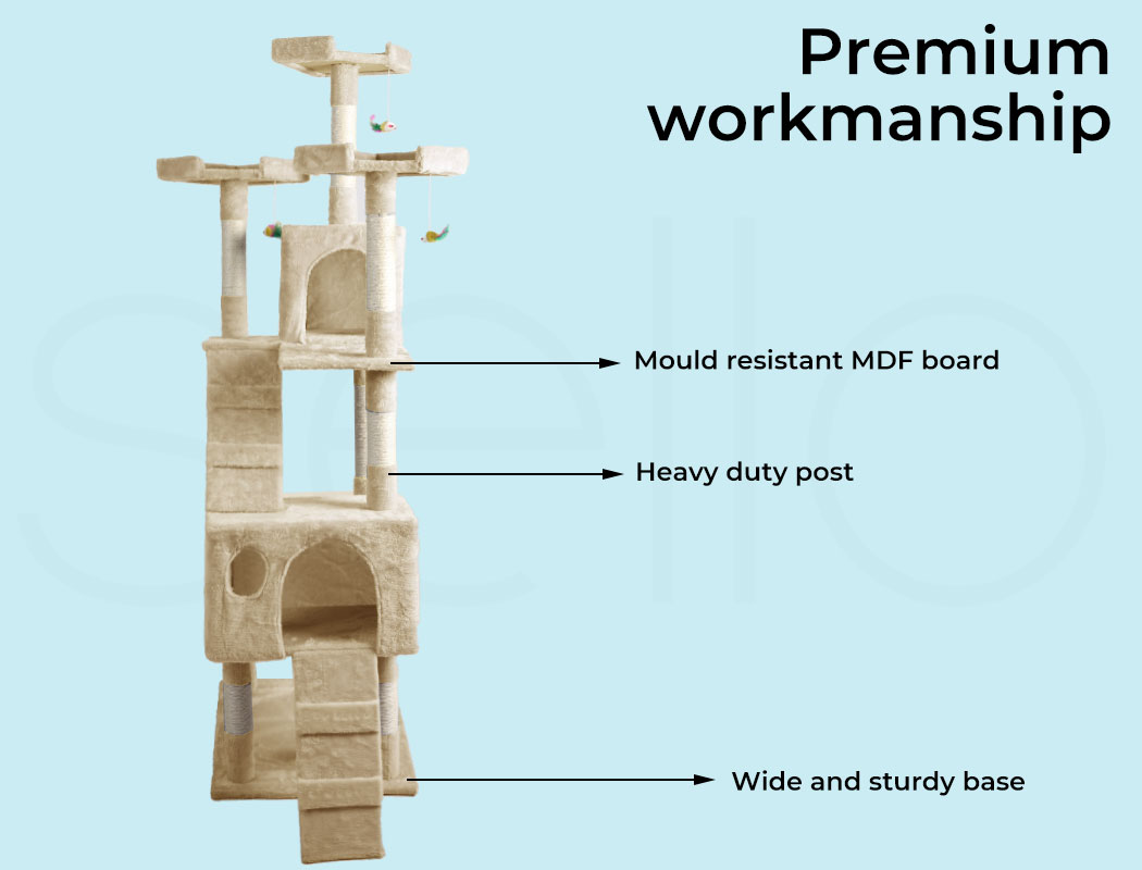 Pawz Cat Tree Scratching Post Scratcher Tower Condo House Furniture Ceiling High - Picture 66 of 195