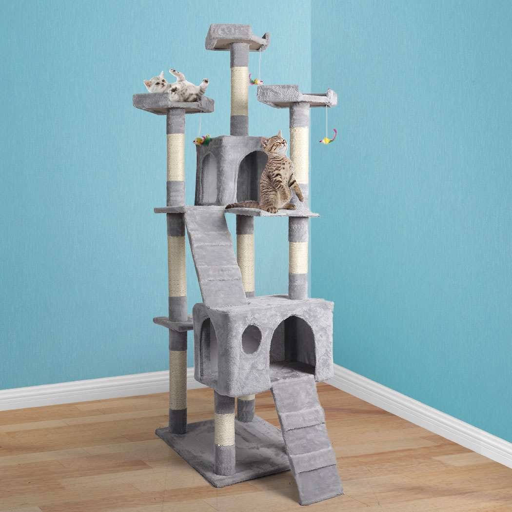 PaWz 184CM Cat Scratching Post Tree House Condo Furniture Scratcher Tower Grey