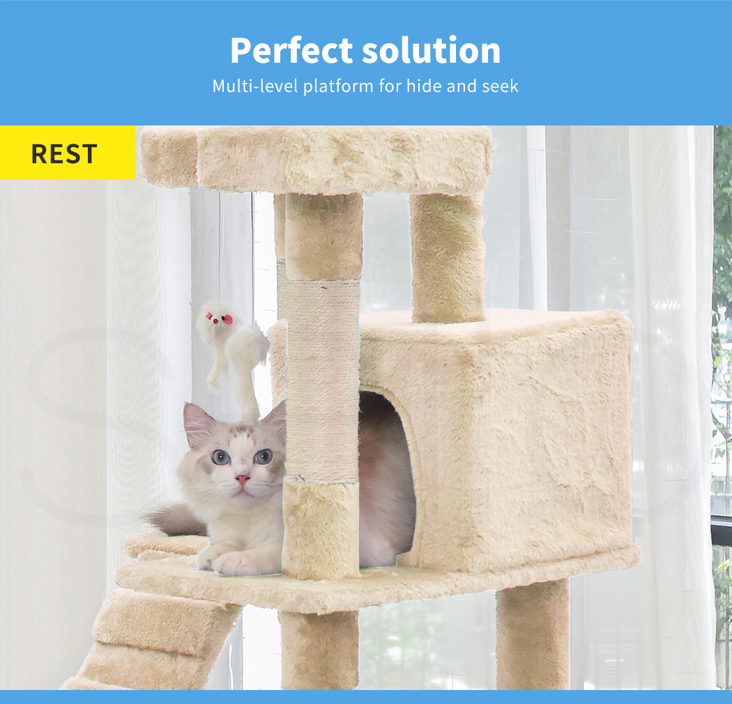 Pawz Cat Tree Scratching Post Scratcher Tower Condo House Furniture Ceiling High - Picture 98 of 195