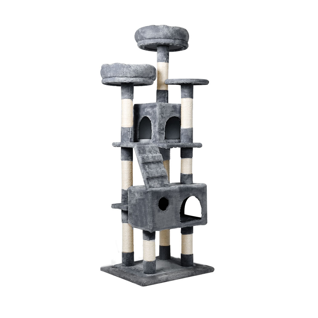 TopSellers-Cat Tree Grey - Multi-Level Scratching Post for Fun Play Area