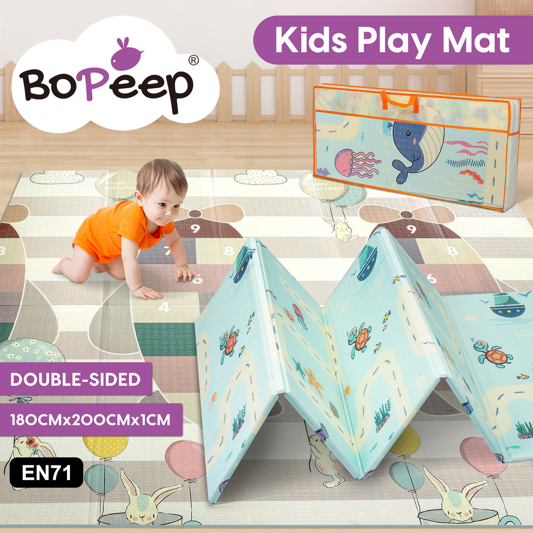 Bopeep Kids Play Mat Baby Crawling Pad Floor Foldable XPE Foam Non-slip 1.8x2m - Picture 12 of 53