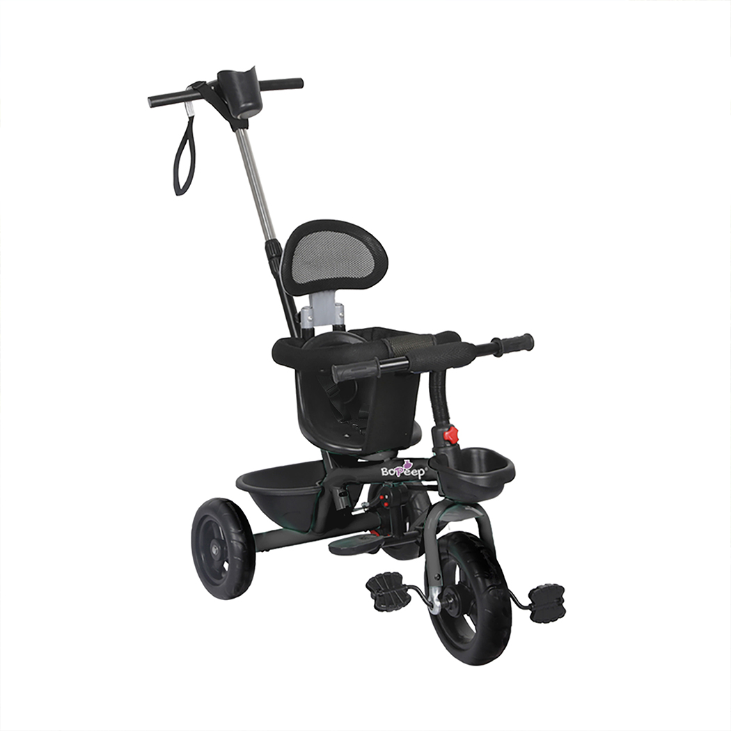 TopSellers-Kids Tricycle Ride On - Adjustable Black Trike for Safe Fun