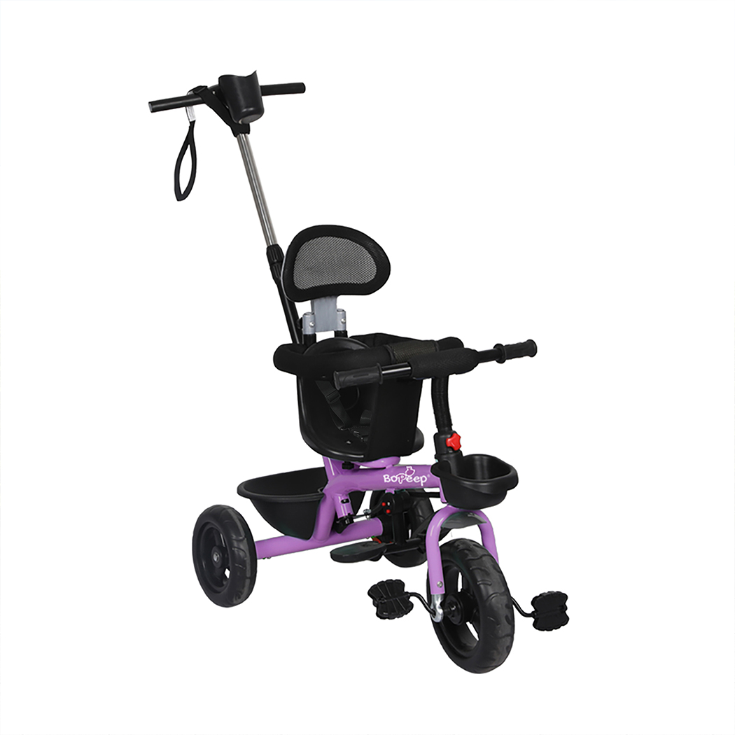 TopSellers-Kids Tricycle - Adjustable Purple Ride On Trike for Toddlers