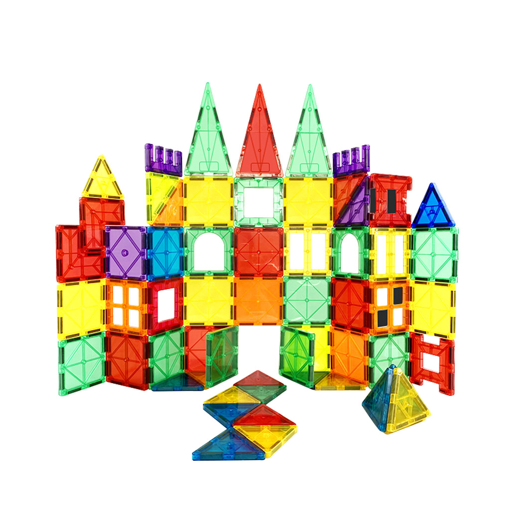 TopSellers-Magnetic Building Tiles - 100PC Multi-colour Creative Fun Play