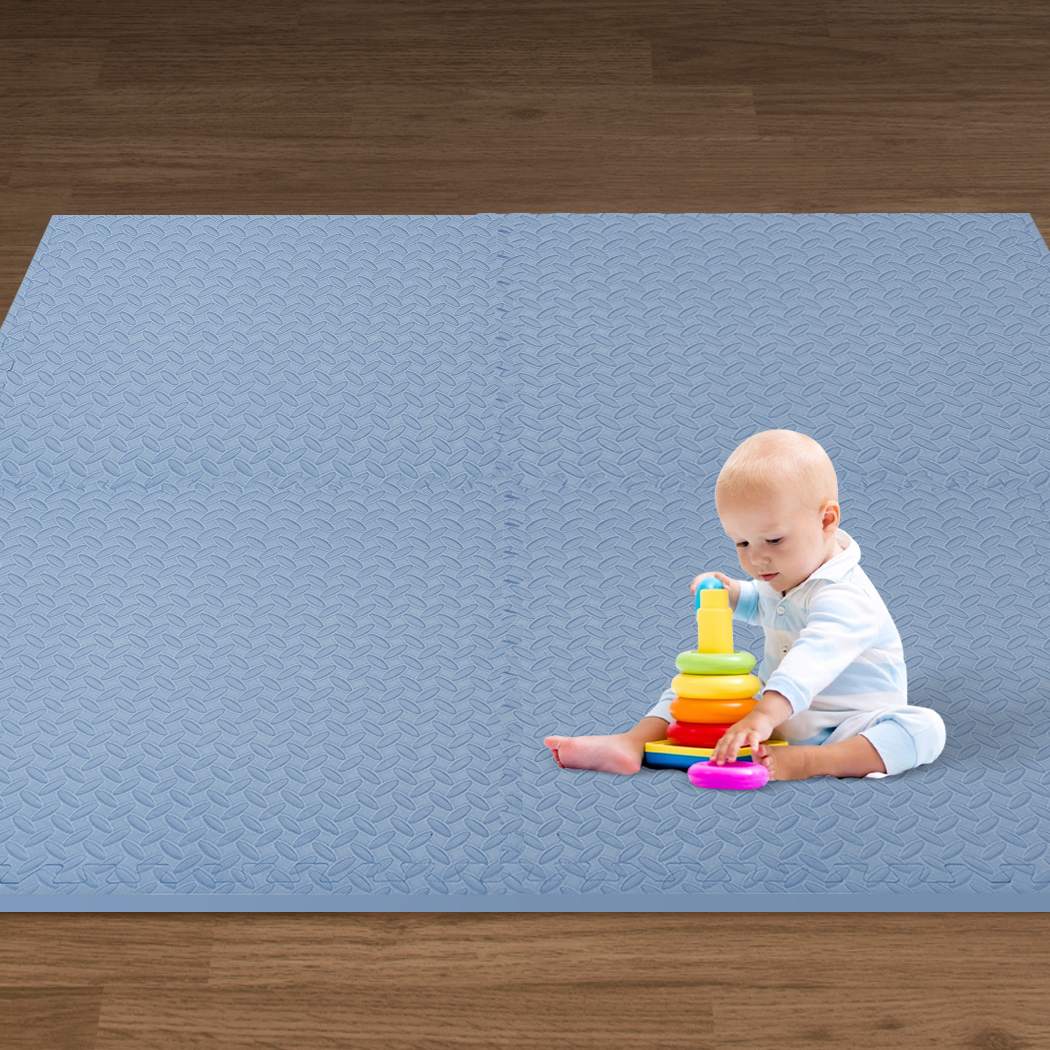 Bopeep EVA Foam Kids Play Mat Floor Baby Crawling Interlocking Waterproof Carpet Blue