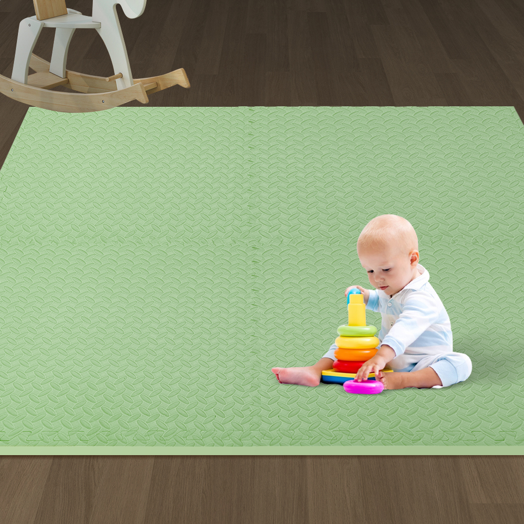 Bopeep EVA Foam Kids Play Mat Floor Baby Crawling Interlocking Waterproof Carpet Green