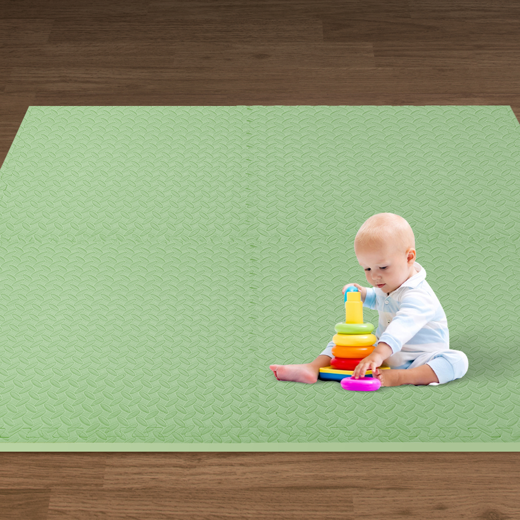 Bopeep EVA Foam Kids Play Mat Floor Baby Crawling Interlocking Waterproof Carpet Green