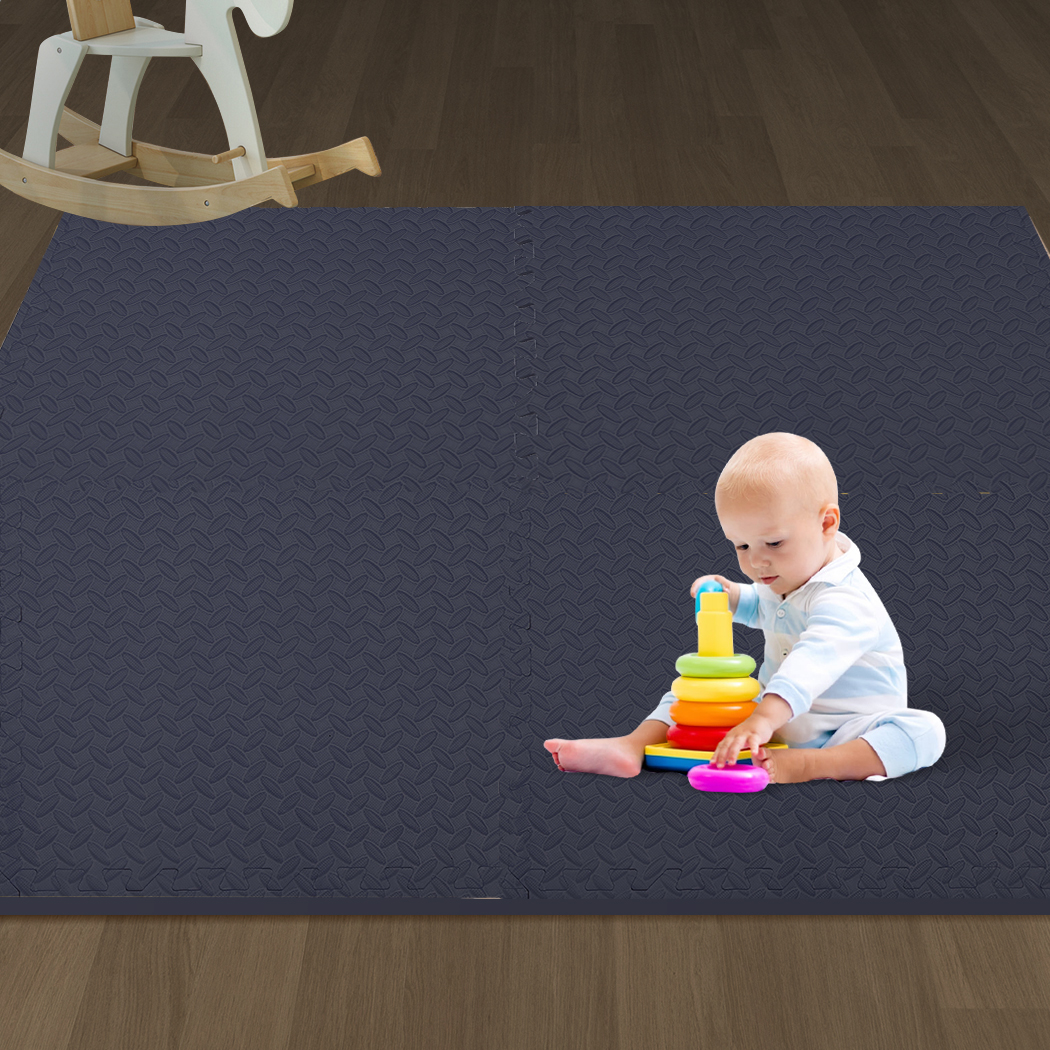 Bopeep EVA Foam Kids Play Mat Floor Baby Crawling Interlocking Waterproof Carpet Navy