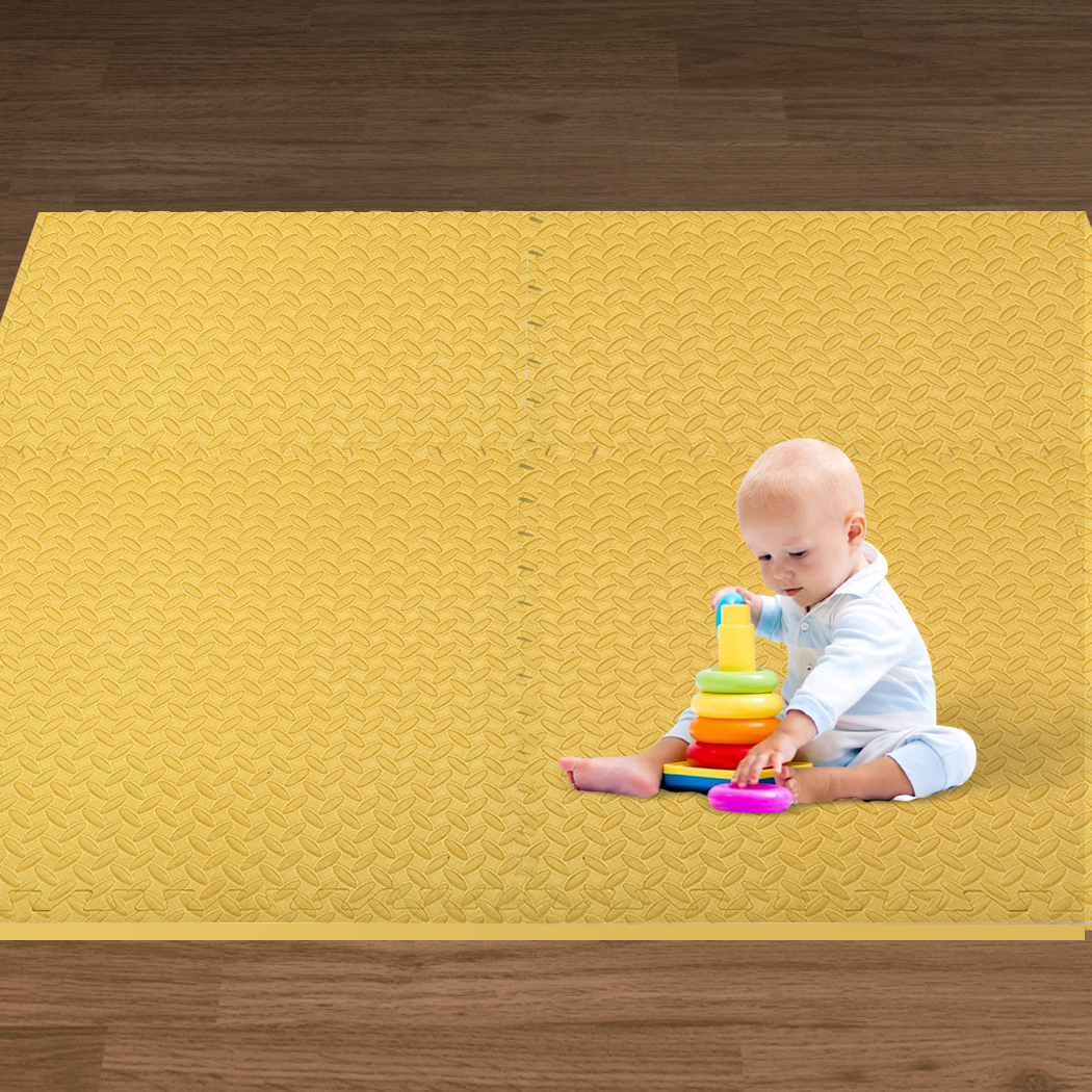 Bopeep EVA Foam Kids Play Mat Floor Baby Crawling Interlocking Waterproof Carpet Yellow