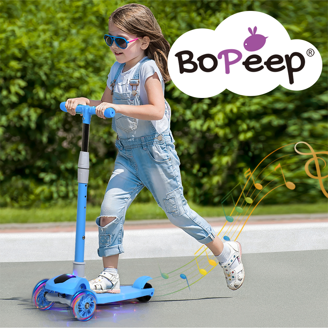 Bopeep Kids Scooter 3 Wheels Foldable Adjustable Height Flashing LED Light - Picture 23 of 48