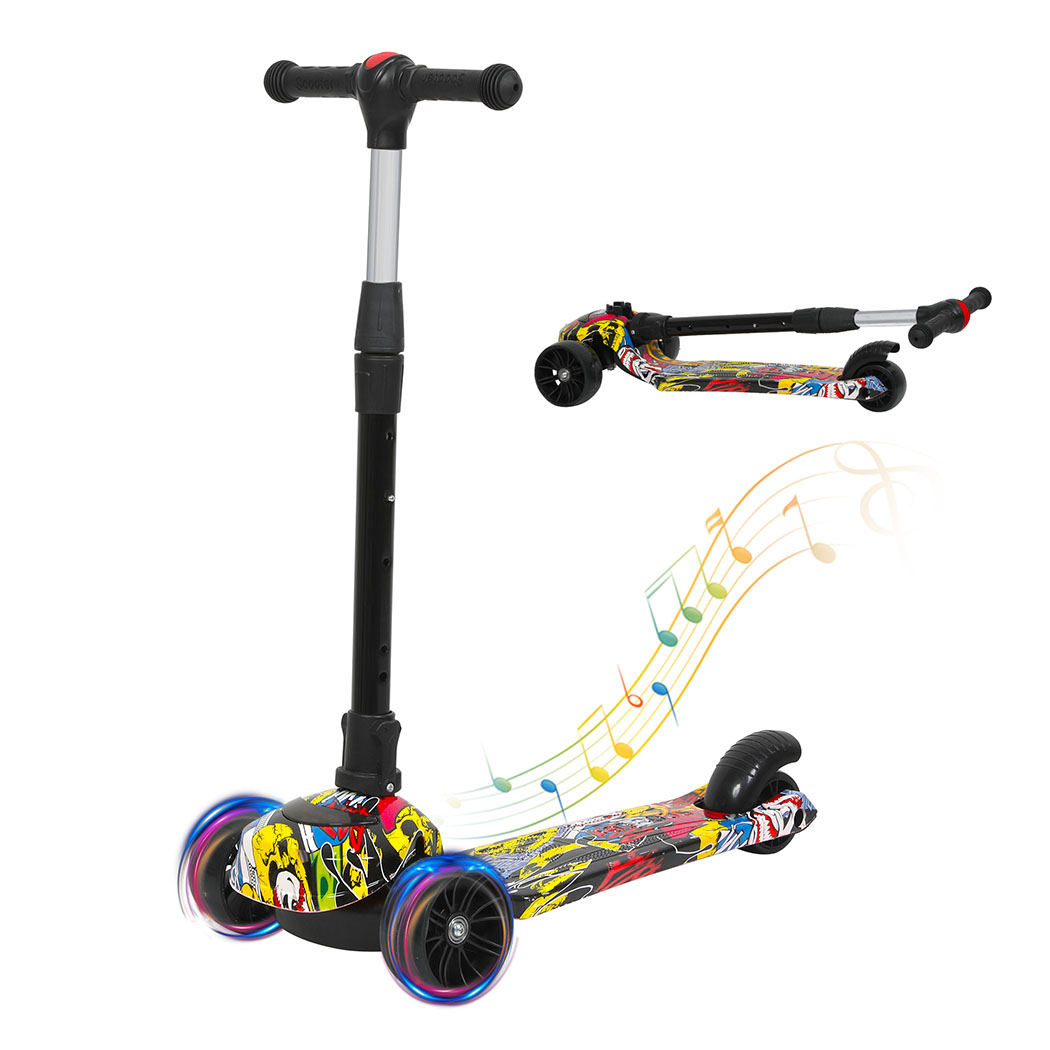 Bopeep Kids Scooter 3 Wheels Foldable Adjustable Height Flashing LED Light - Picture 36 of 48