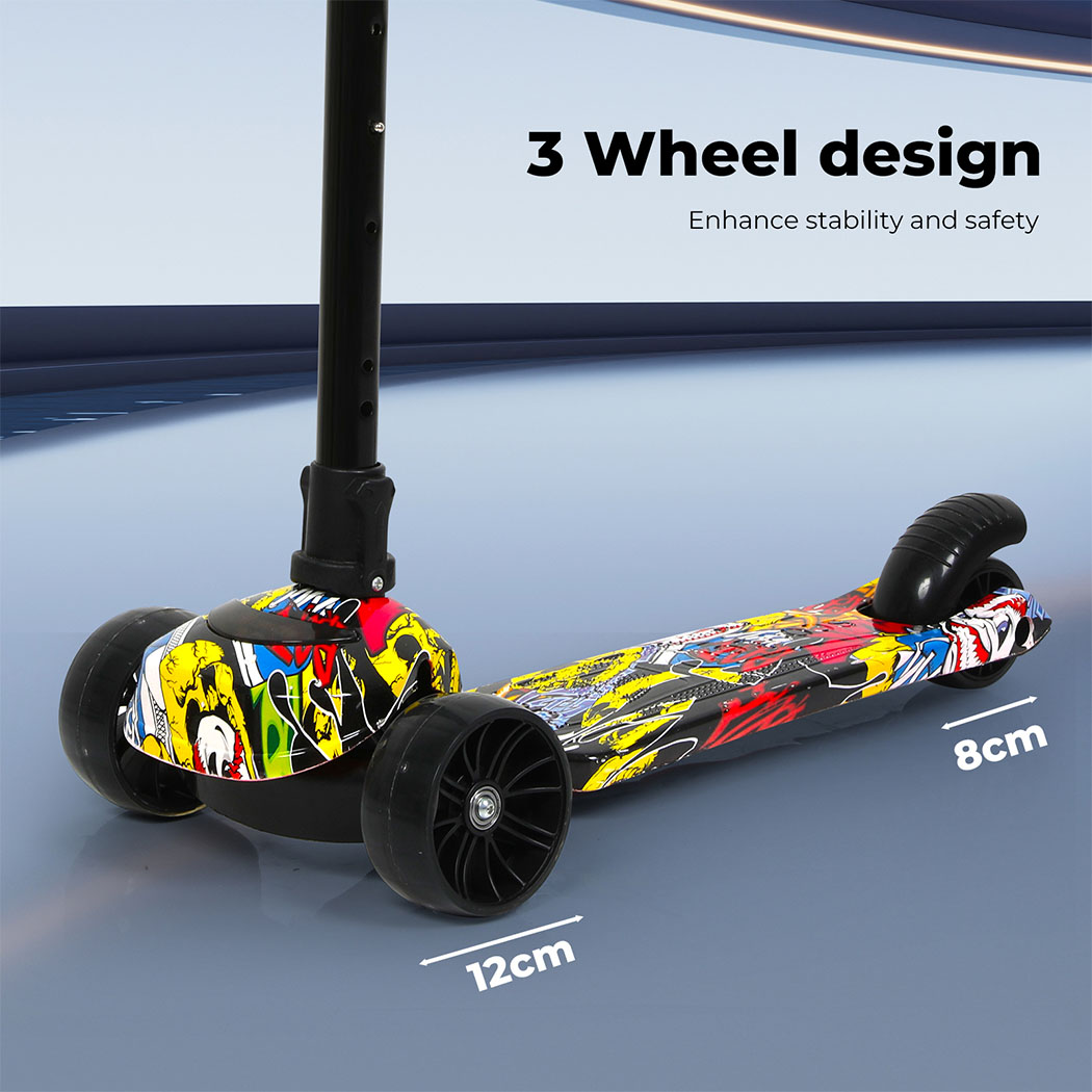 Bopeep Kids Scooter 3 Wheels Foldable Adjustable Height Flashing LED Light - Picture 30 of 48