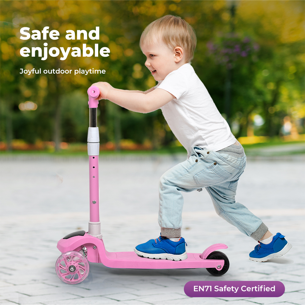 Bopeep Kids Scooter 3 Wheels Foldable Adjustable Height Flashing LED Light - Picture 38 of 48