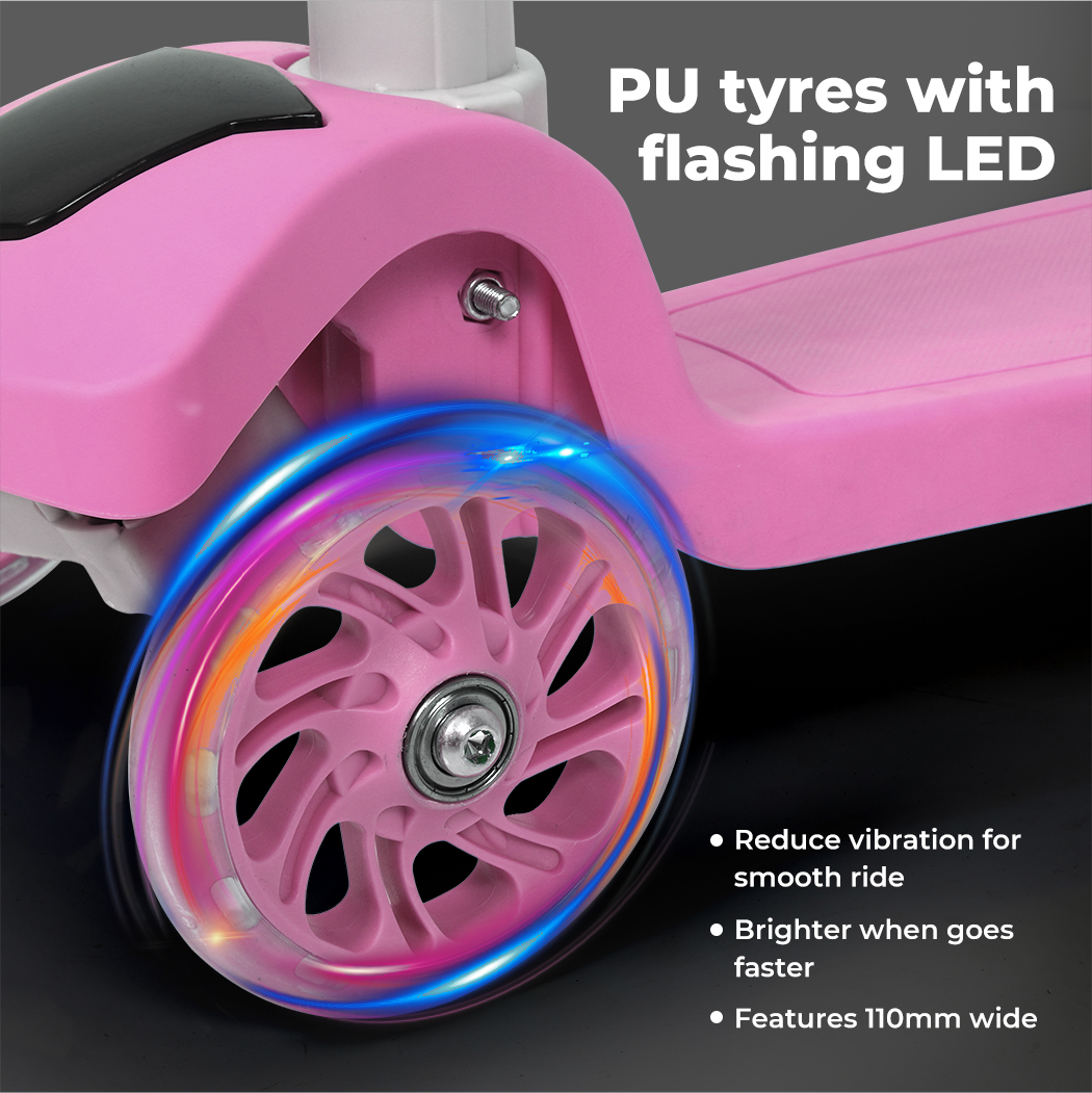 Bopeep Kids Scooter 3 Wheels Foldable Adjustable Height Flashing LED Light - Picture 41 of 48