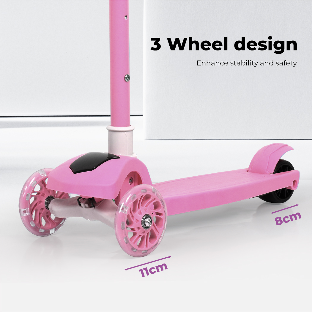 Bopeep Kids Scooter 3 Wheels Foldable Adjustable Height Flashing LED Light - Picture 42 of 48