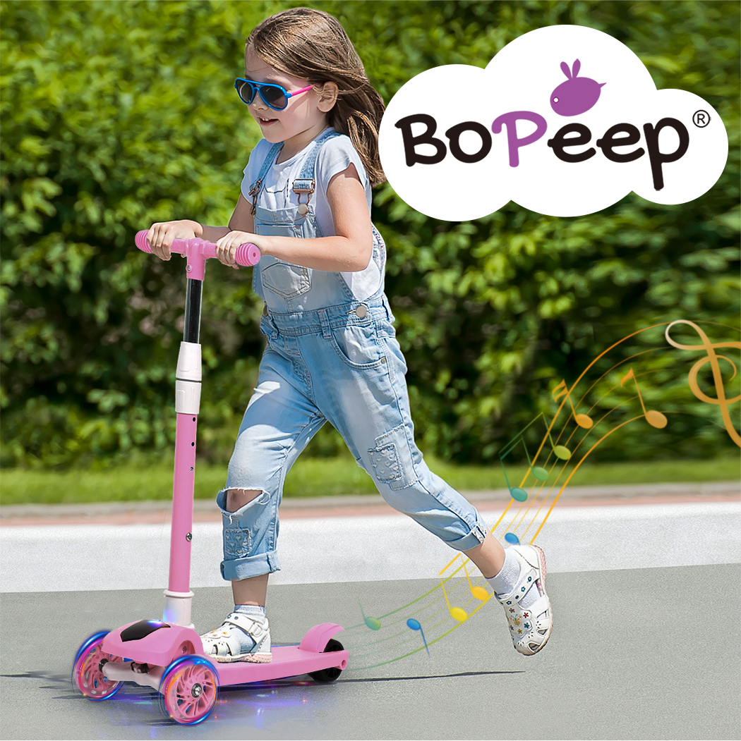 Bopeep Kids Scooter 3 Wheels Foldable Adjustable Height Flashing LED Light - Picture 47 of 48