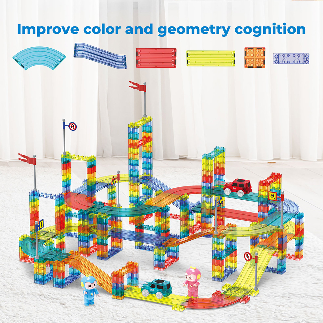 Kids Magnetic Tiles Blocks Railcar Building Marble Run Educational Toys STEM - Picture 28 of 47