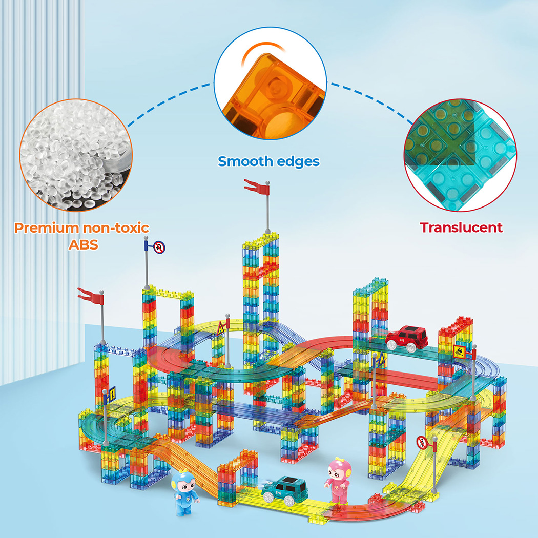Kids Magnetic Tiles Blocks Railcar Building Marble Run Educational Toys STEM - Picture 34 of 47