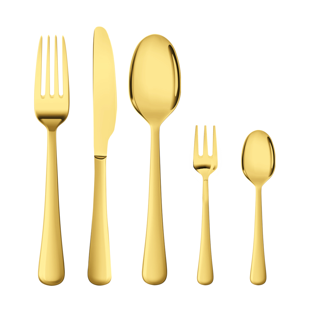 TopSellers-Gold Stainless Steel Cutlery Set - 30 Pieces  Modern & Dishwasher Safe